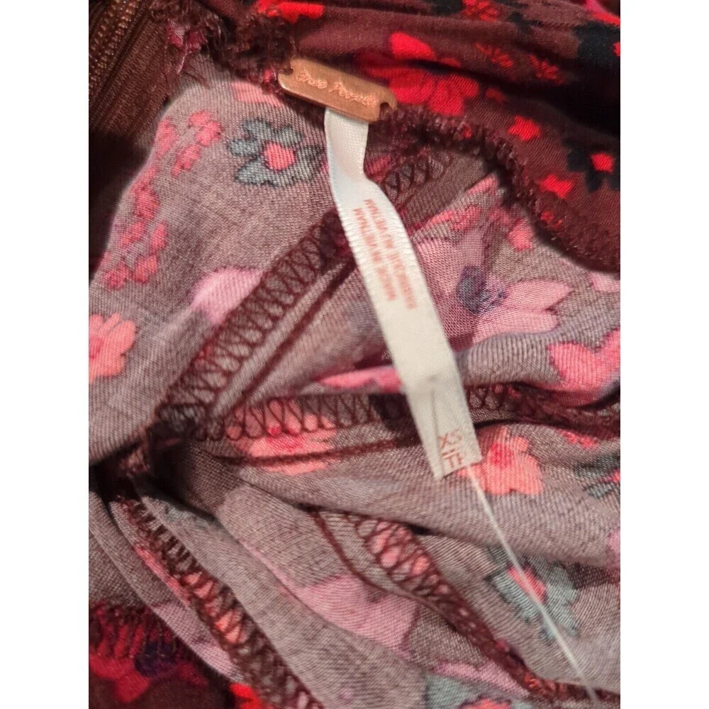 Free People Womens It Takes Two Wrap Dress Plum Combo Size XS NWT $128